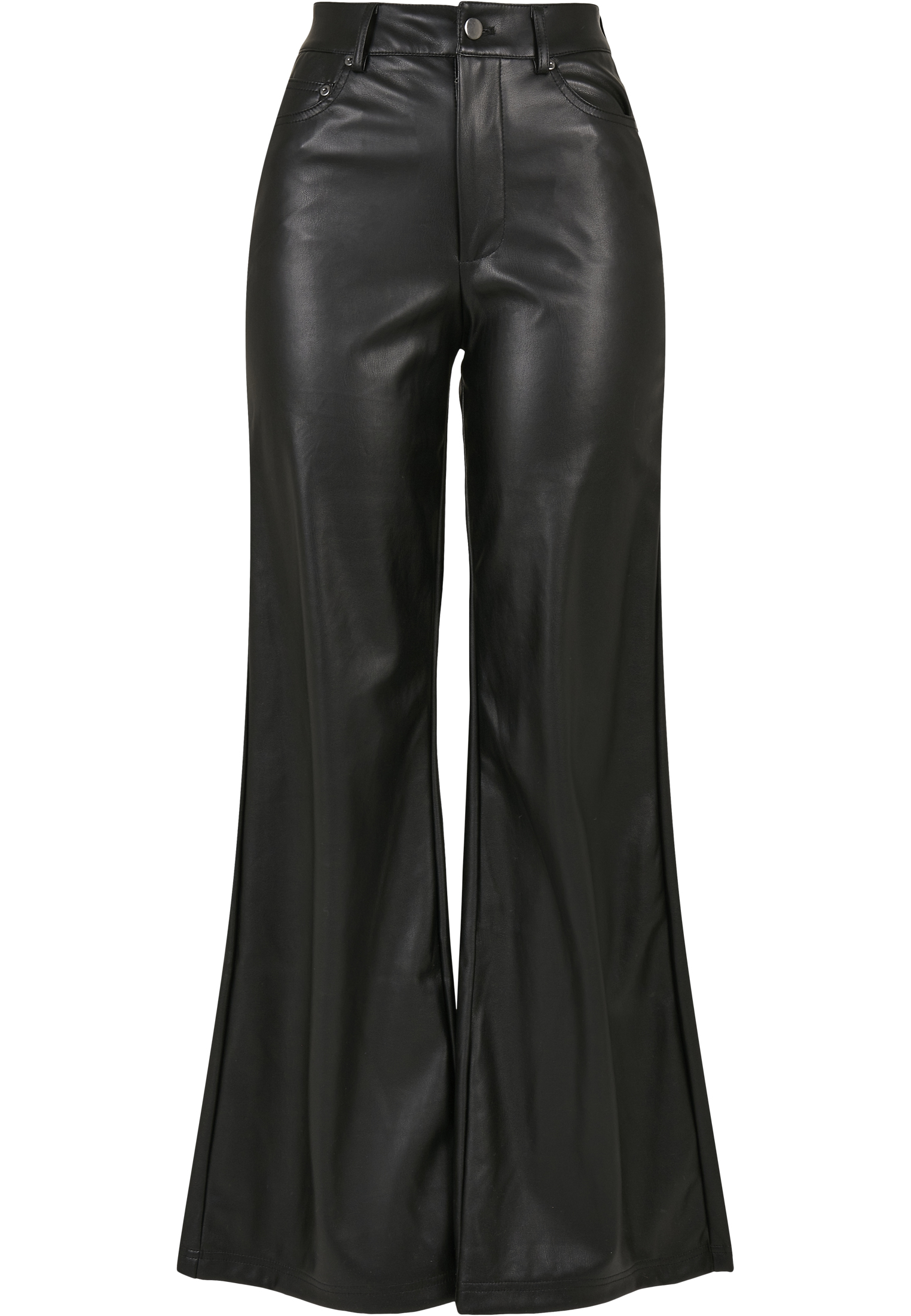 Ladies Faux Leather Wide Leg Pants-TB4518